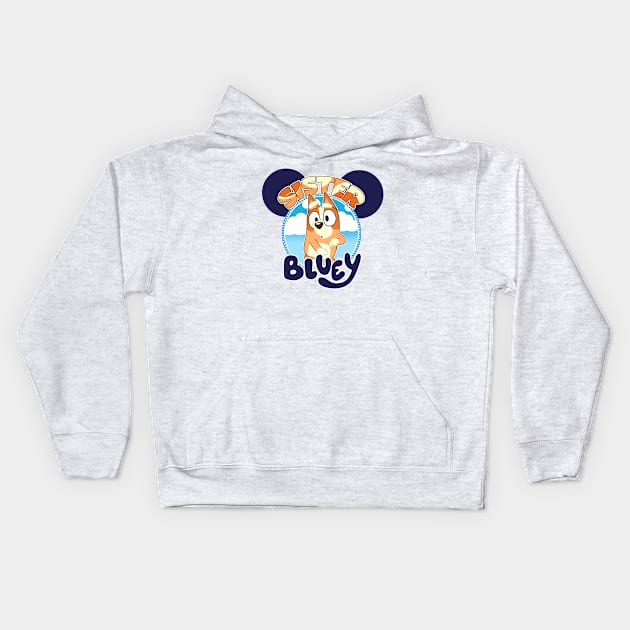 Bluey and Bingo Family Birthday , Kids Party Kids Hoodie by Justine Nolanz